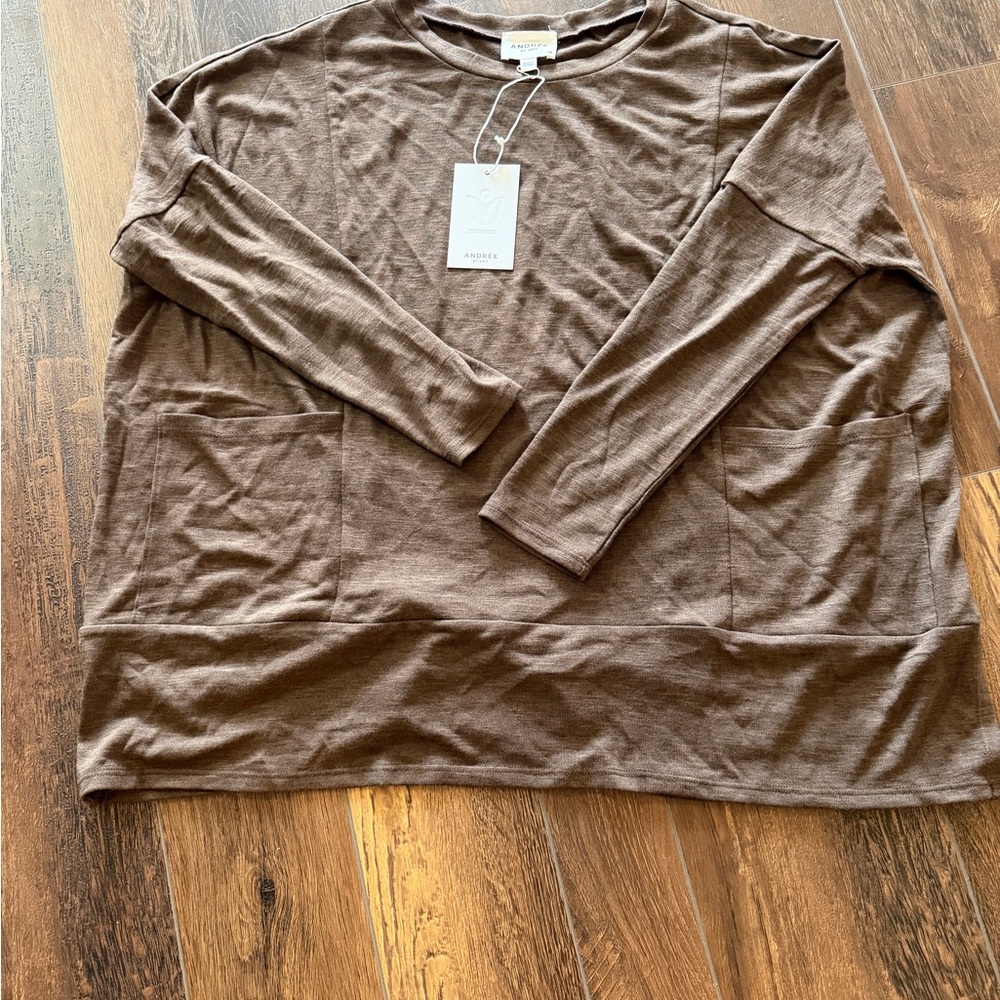 Andree Brown Long Sleeve Top